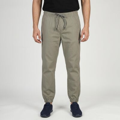 Men's Grey Slim Fit Casual Trousers