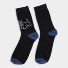 Men's Socks (Pack of 2), काला, small