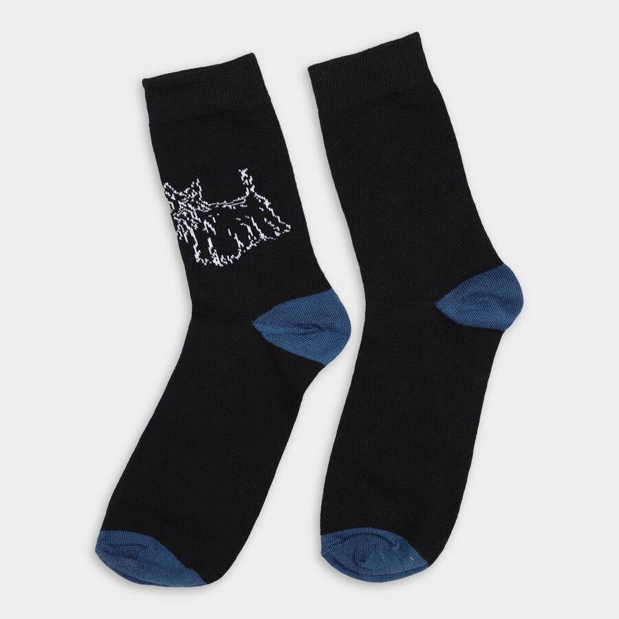 Men's Socks (Pack of 2), काला, large