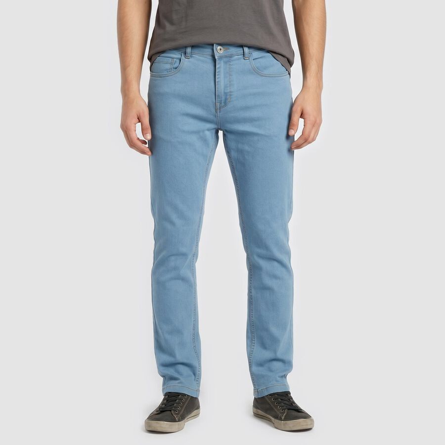 Men's Light Blue Slim Fit Clean Look Jeans, Light Blue, large