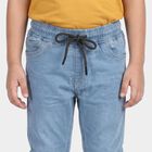 Boys' Light Blue Drawstring Waist Jeans, Light Blue, small