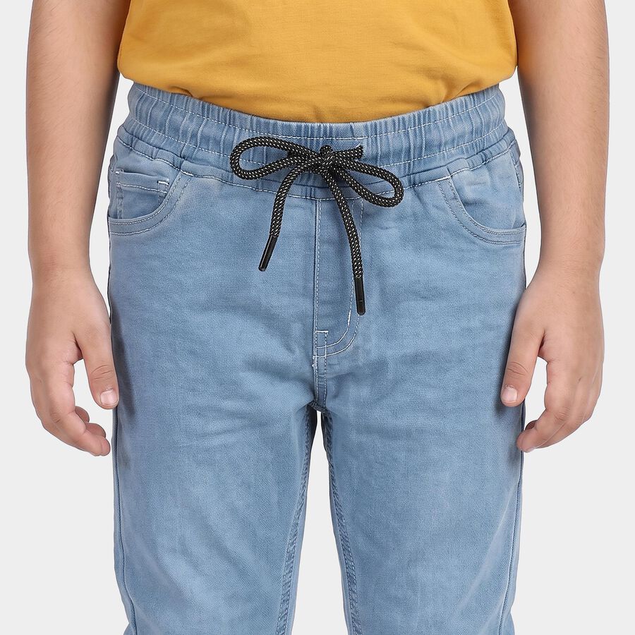 Boys' Light Blue Drawstring Waist Jeans, Light Blue, large