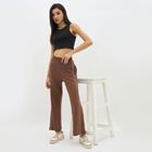 Women's Chocolate Brown Relaxed Fit Side-Piped Track Pants, Brown, small image number null