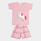 Girl's Night Suit, हल्का गुलाबी, small image number null