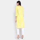 3/4th Sleeves Straight Kurta, Yellow, small image number null