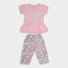Girls' 100% Cotton Capri Set, Light Pink, small image number null