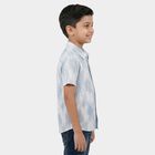 Boys White Printed Half Sleeve Classic Casual Shirt, सफ़ेद, small