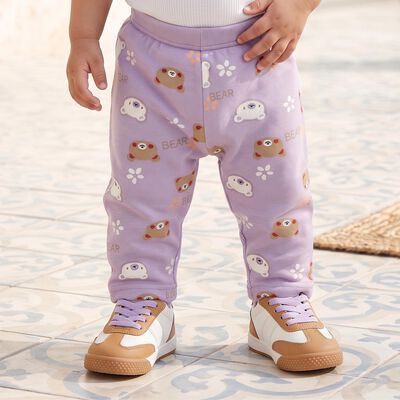 Infants' Purple Jogger Bear Printed Pyjama
