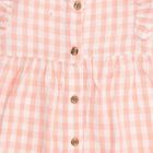 Infant Girl Peach Cotton Gingham Sleeveless Top and Bloomers Set, पीच, small image number null