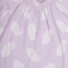 Girls' Lavender Cotton Smocked Neck Short Sleeve T-Shirt, लाइलेक, small image number null