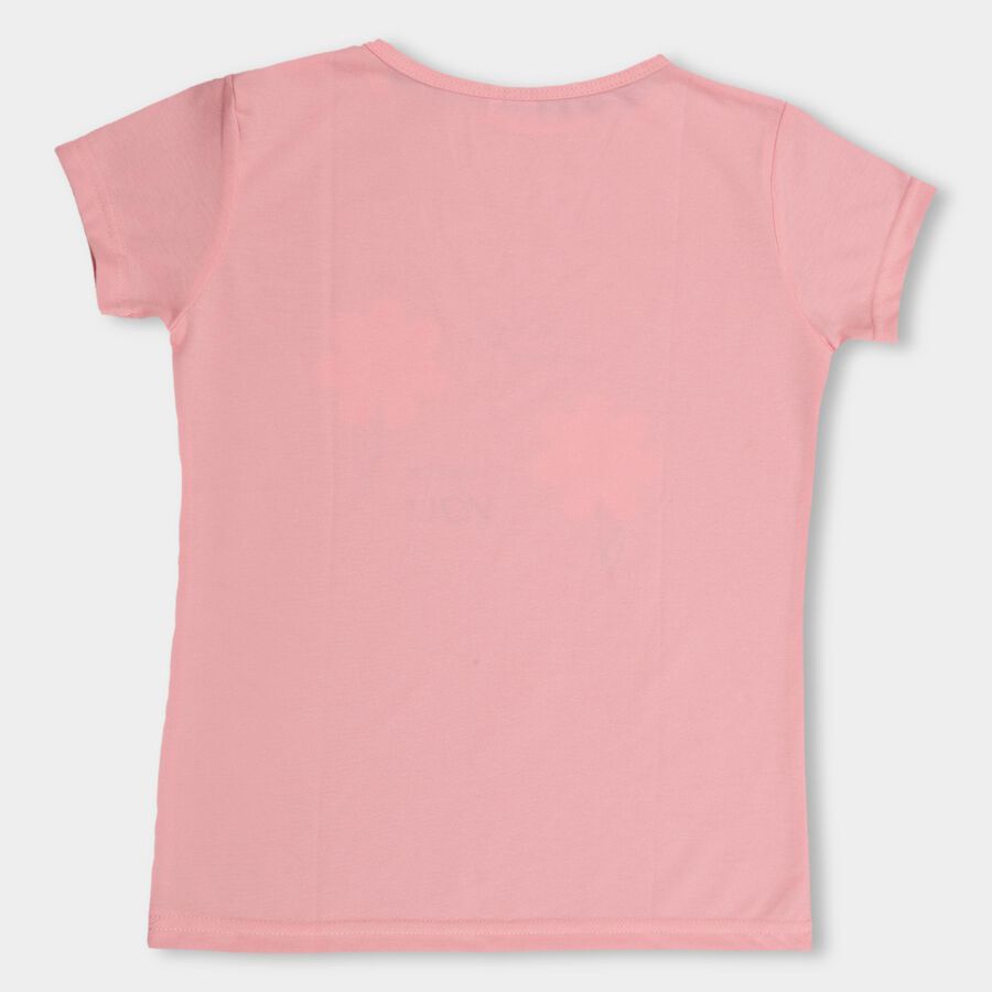 Girls' T-Shirt, हल्का गुलाबी, large image number null