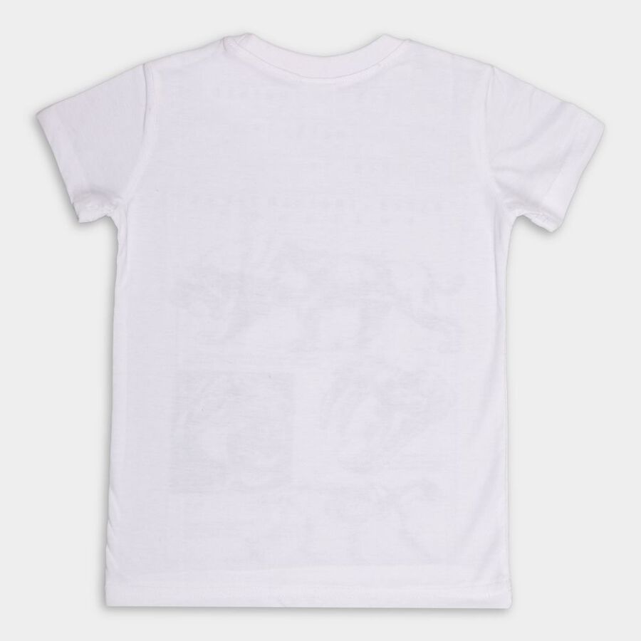 Boys' Half Sleeves T-Shirt, Off White, large image number null