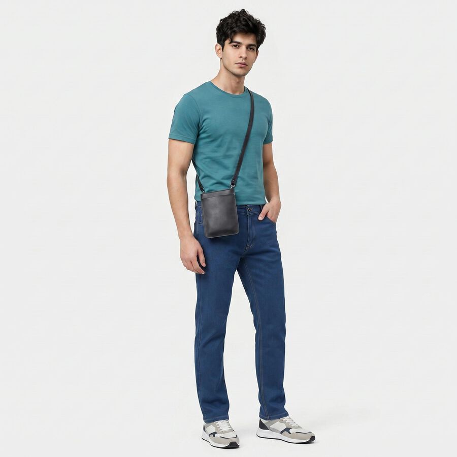 Men's Mid Blue Slim Fit Clean Wash Jeans, Mid Blue, large