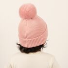 Girls' Soft Pink Teddy Bear Winter Cap, Light Pink, small image number null