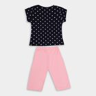 Girls' 100% Cotton Capri Set, नेवी ब्लू, small image number null