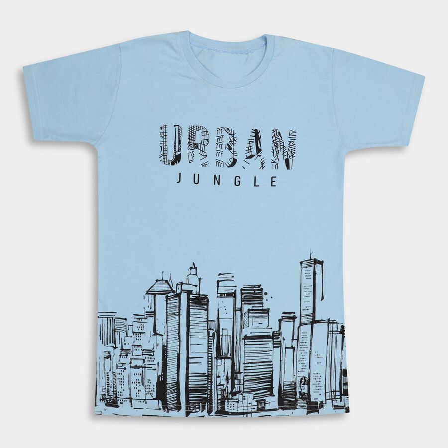 Boys' Half Sleeves T-Shirt , Light Blue, large image number null