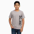 Boys Light Grey Round Neck Casual Half Sleeve T-Shirt, हल्का ग्रे, small image number null