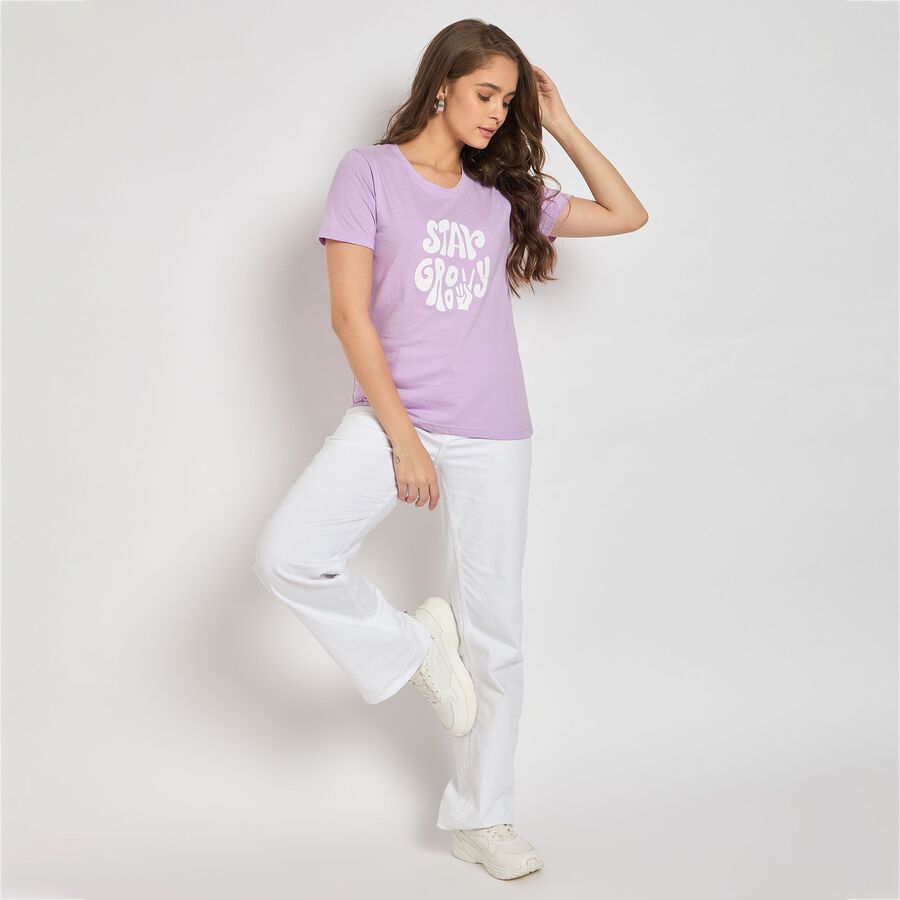 Ladies' Round Neck T-Shirt, लाइलेक, large image number null
