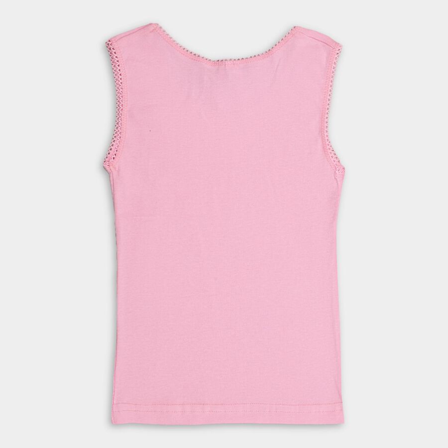 Girls' 100% Cotton Vest, गुलाबी, large image number null