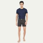 Men's Dark Grey Regular Fit Solid Trunks, गहरा ग्रे, small