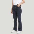 Women's Dark Grey Bootcut Fit Washed Jeans, गहरा ग्रे, small