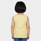 Girls Yellow Cotton Round Neck Minimalist Vest, पीला, small