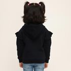 Girls Deep Midnight Navy Blue Hooded Neck Casual Sweatshirt, Navy Blue, small image number null