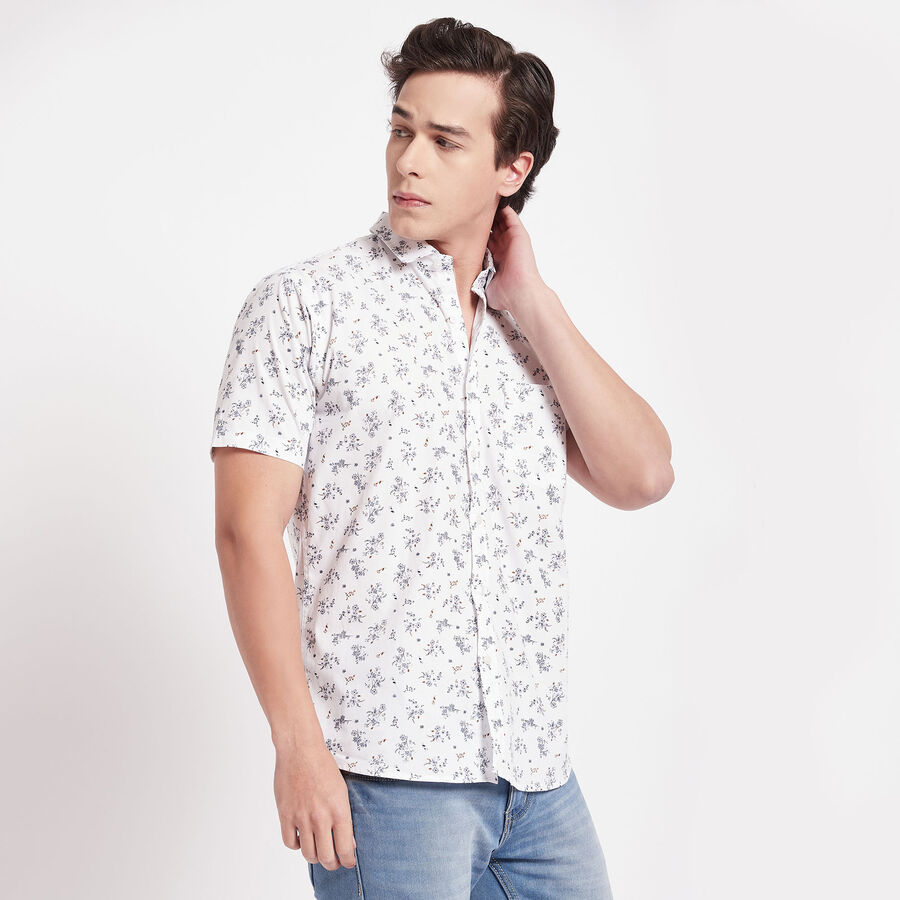 Cotton Printed Casual Shirt, White, large image number null
