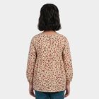 Girls' Light Pink Round Neck Tunic Blouse, Light Pink, small