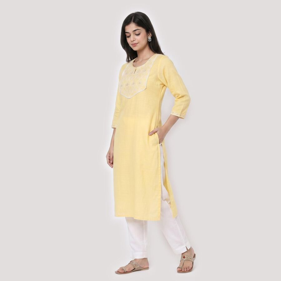 Ladies' Kurta, Yellow, large