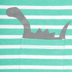 Infants Cotton Stripes T-Shirt, Light Green, small image number null