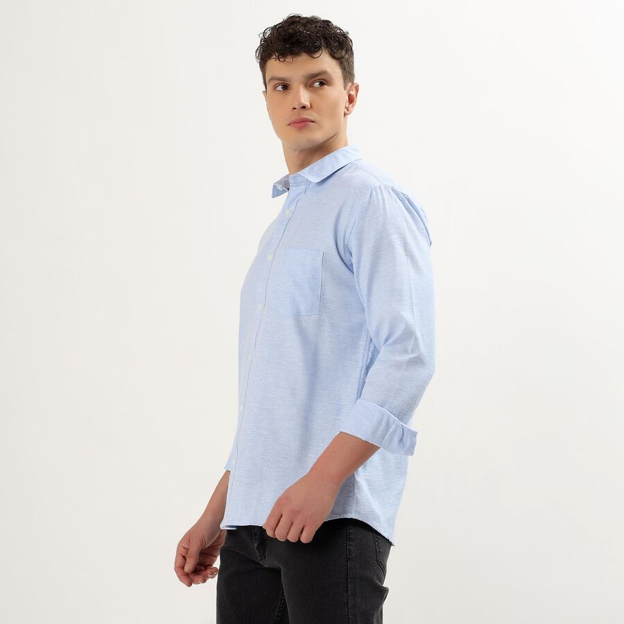 Men's Regular Collar Casual Shirt, Light Blue, large image number null