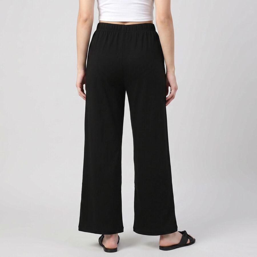 Women's Black Palazzos, काला, large