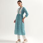 Ladies' Kurta Pyjama Set, Mid Blue, small image number null