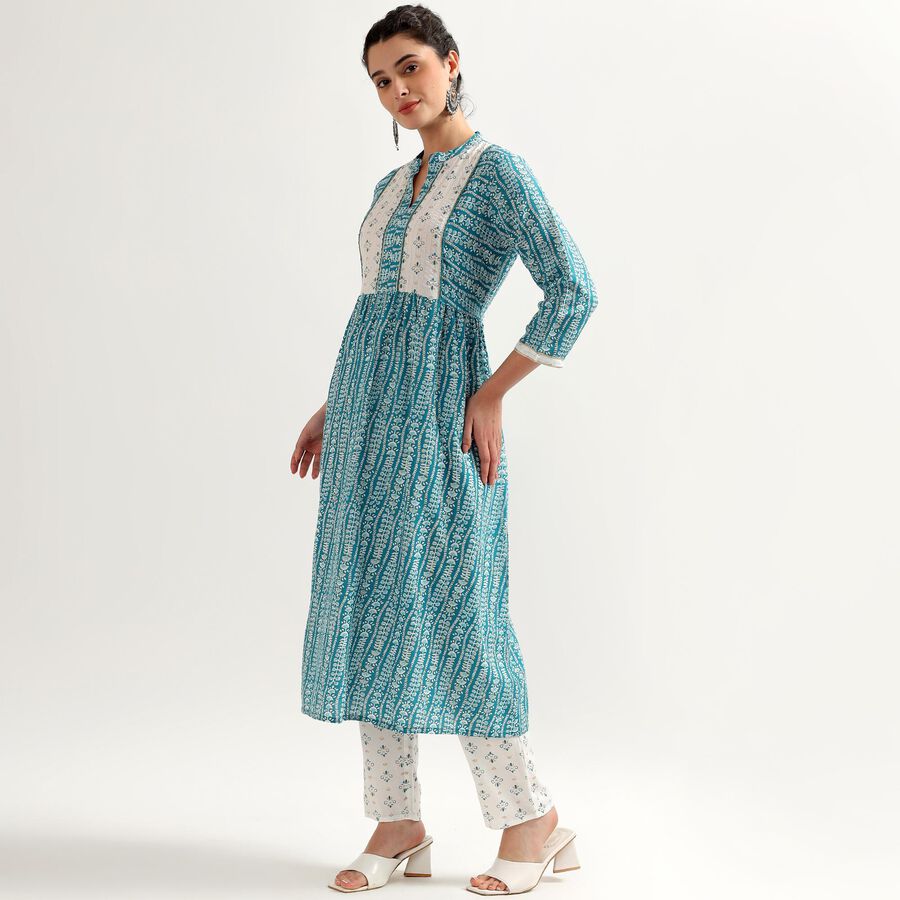 Ladies' Kurta Pyjama Set, Mid Blue, large image number null