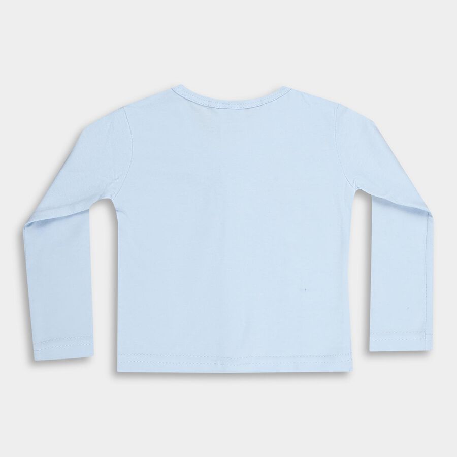 Infants' Light Blue Cotton V-Neck Casual T-Shirt, Light Blue, large image number null