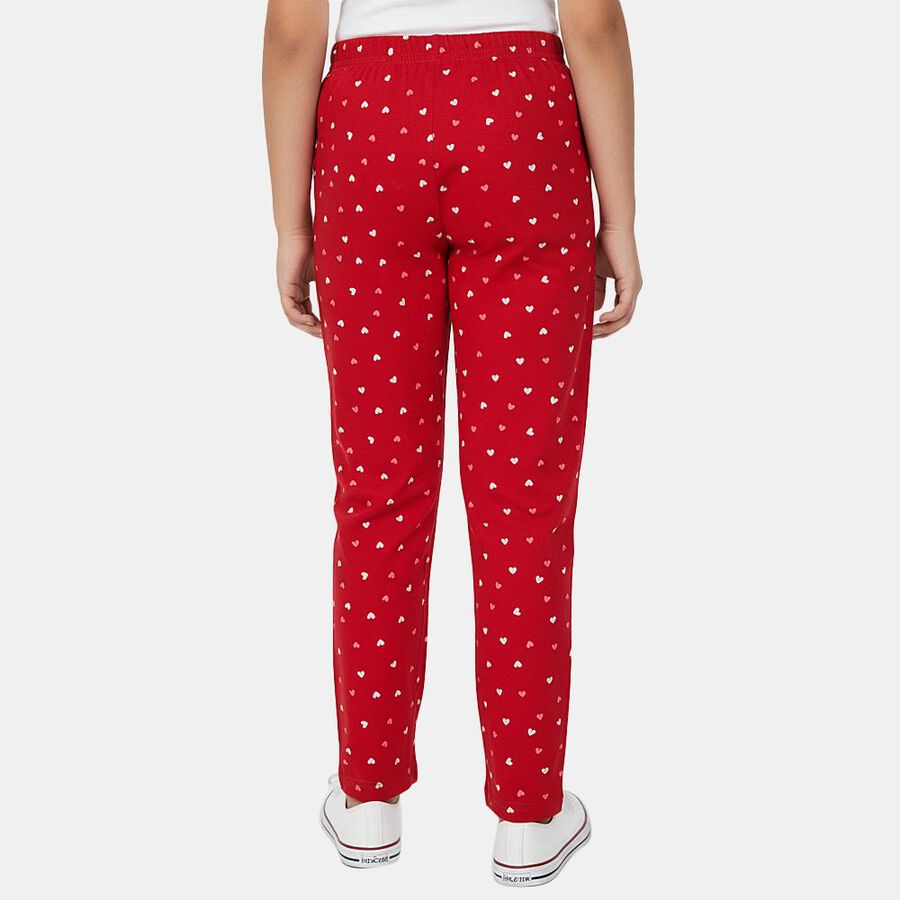 Girls Fuchsia Regular Fit Elasticated Waist Pyjama, रानी (फ्यूशिया), large