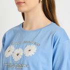 Ladies' 100% Cotton Crop  Top, Light Blue, small
