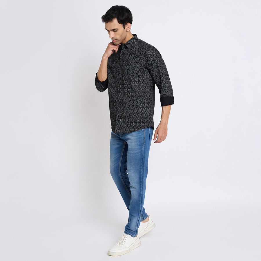 Men's 100% Cotton Casual Shirt, काला, large image number null