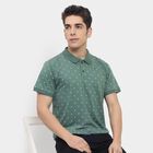 Men's 100% Cotton Collared Half Sleeves T-Shirt , गहरा हरा, small