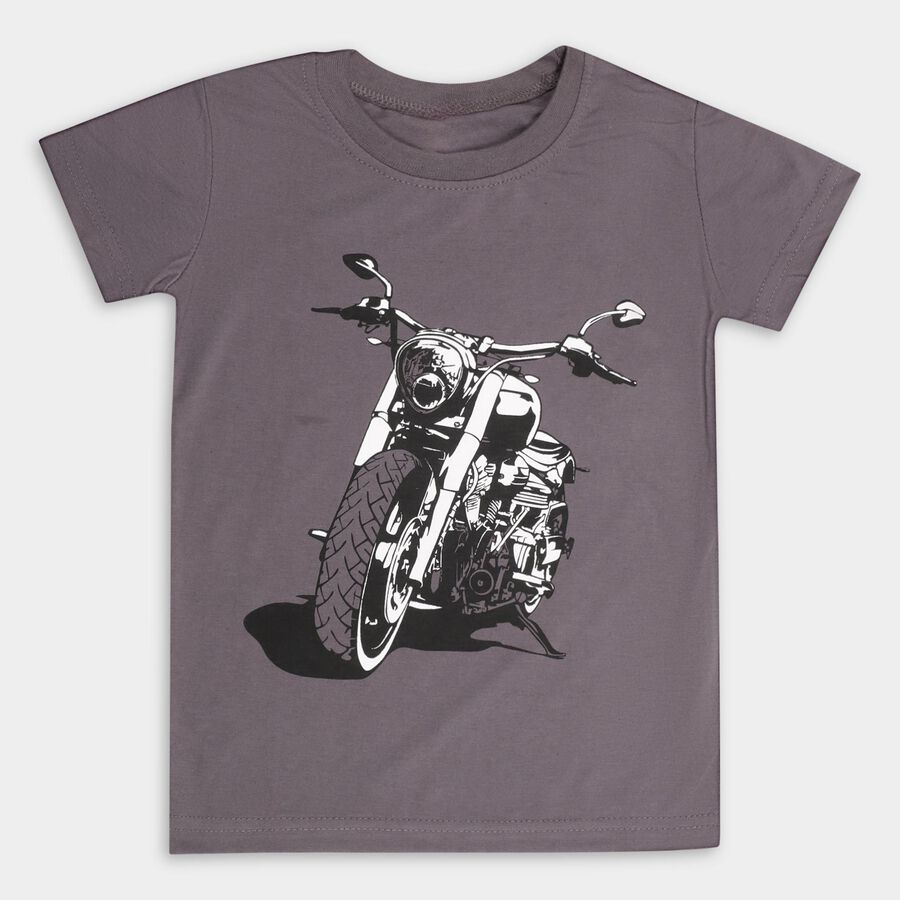Boys' Half Sleeves T-Shirt , Dark Grey, large image number null