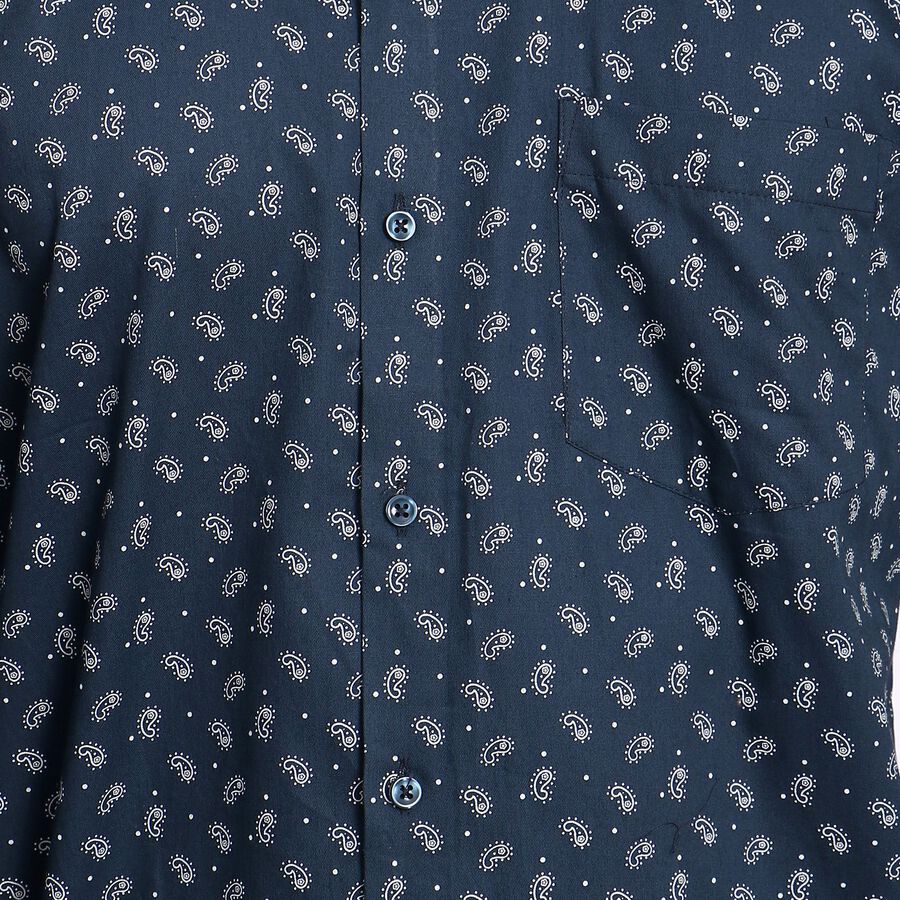 Men's 100% Cotton Formal Shirt, Navy Blue, large image number null