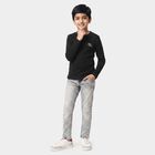 Boys Black Round Neck Regular Boys T-Shirt, Black, small