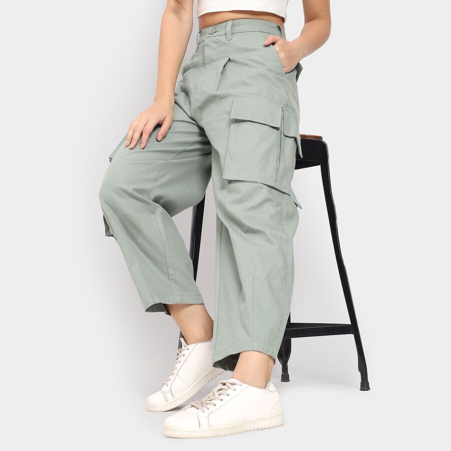 Ladies' 100% Cotton Trousers , हल्का हरा, large image number null