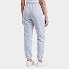 Girls' Light Blue Jogger Fit Typographic Print Winter Pyjama, हल्का नीला, small