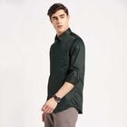 Cotton Solid Casual Shirt, Dark Green, small image number null