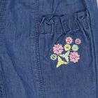 Girls' Stonewashed Blue Regular Fit Embroidered Jeans, Mid Blue, small image number null