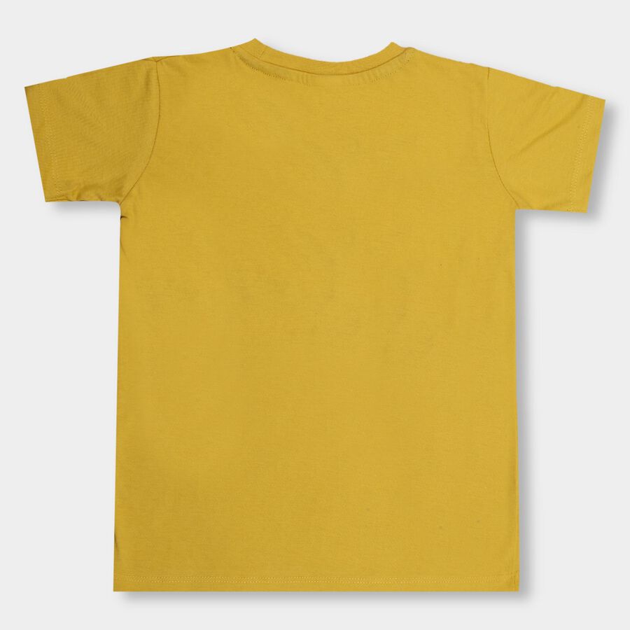 Boys' 100% Cotton Half Sleeves T-Shirt, पीला, large image number null