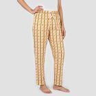 Women's Beige Relaxed Fit Solid Sleep Pyjama, गहरा पीला, small