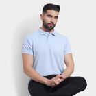Men's Collared Half Sleeves T-Shirt, Light Blue, small image number null